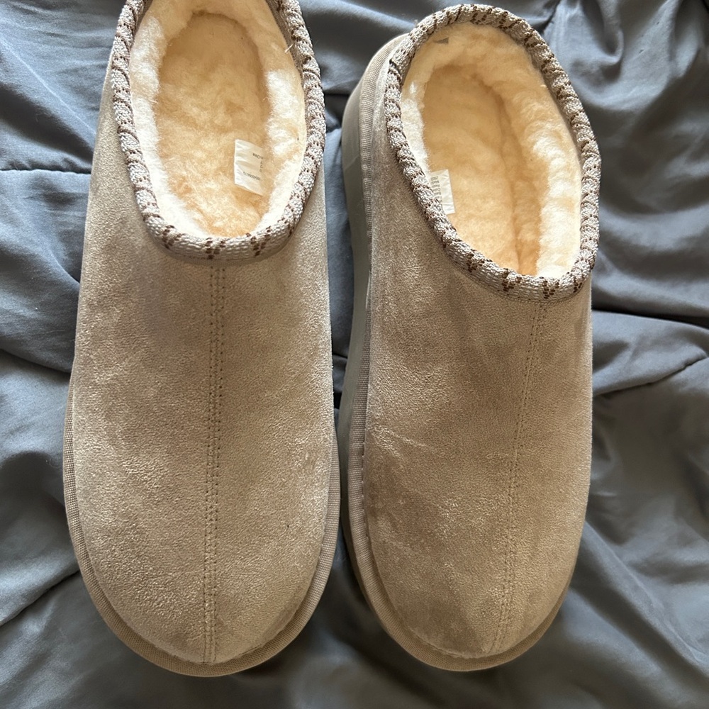 PAWZ Beige Suede Slip-On Fleece Lined Loafers